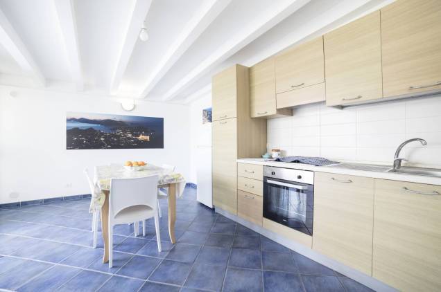 Spacious kitchen and living room