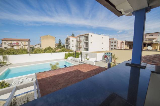 Pool view from the entrance side terrace